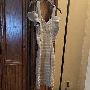 Guess Gray Strappy Mini Dress